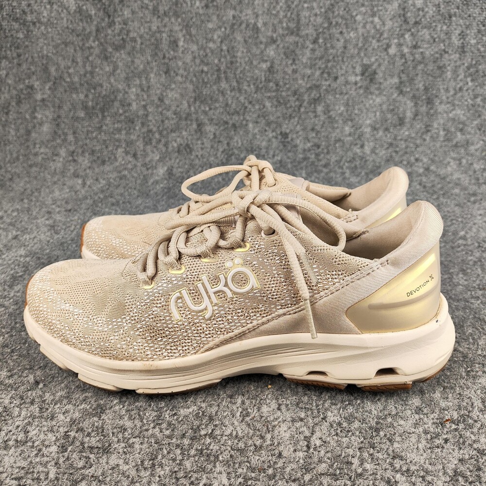 Ryka Devotion X Shoes Womens Size 7.5 Beige Mesh Walking Sneakers Comfort